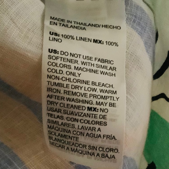 Chico's  Surreal 100% Linen 3/4 Sleeve Shirt Sz 2/ US 12  Whimsical Summer NWT - Picture 4 of 9